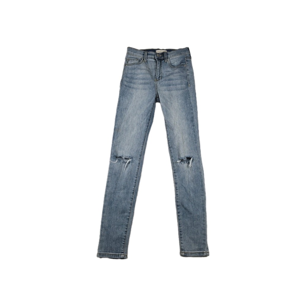 Harper Heritage Women High Rise Light Distressed Skinny Jeans Blue Size 25